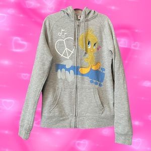 Y2K Tweety Bird Hoodie Jacket Zip Up